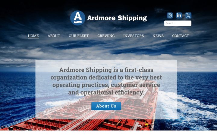 Captură de ecran a ardmoreshipping.com