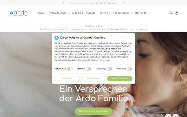 Screenshot του ardo.de