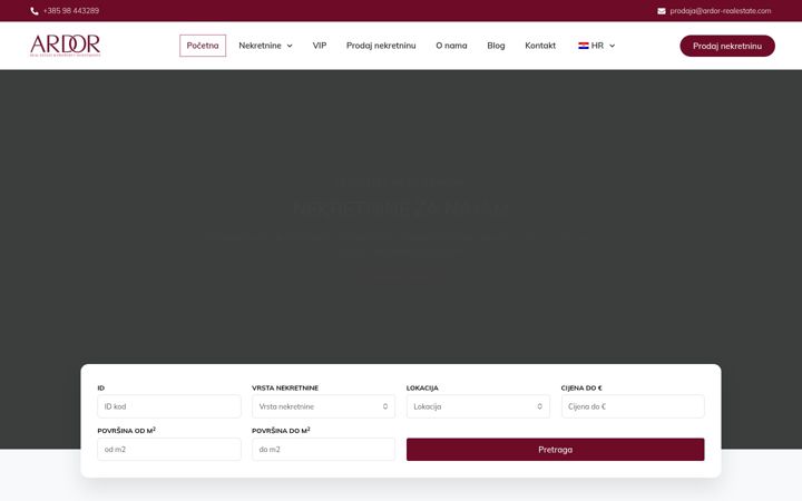 Screenshot van ardor-realestate.com