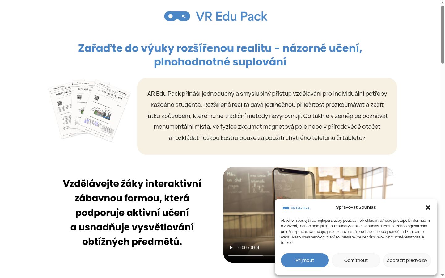 Sutikimo reklamjuostės, rodytos prieš bet kokią sąveiką, ekrano kopija