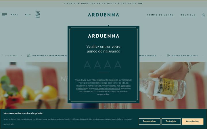 Captura de ecrã de arduenna-gin.com