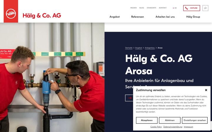 Screenshot of ardueser-sanitaer.ch
