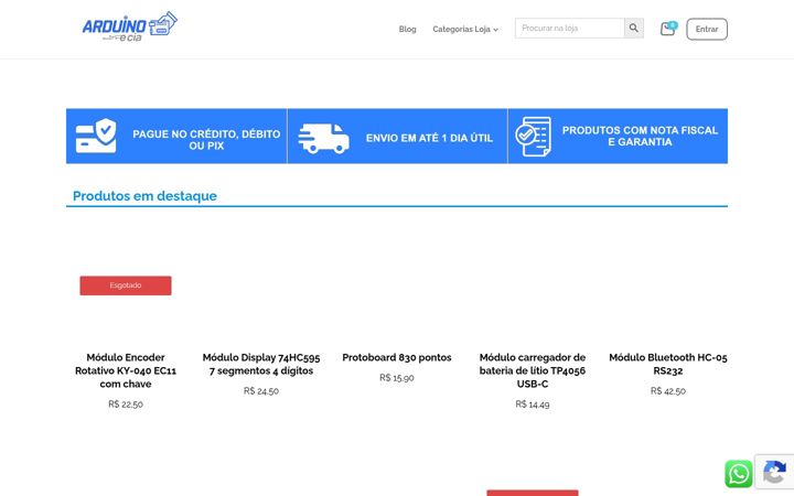 Snimka zaslona za arduinoecia.com.br
