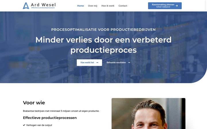 Screenshot di ardweselsolutions.nl