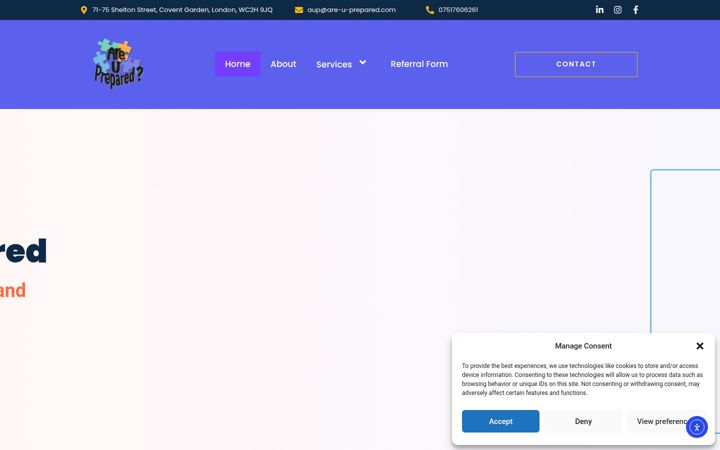 Captură de ecran a are-u-prepared.com
