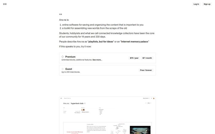 Screenshot of are.na