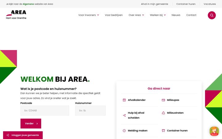 Ekrano kopija area-afval.nl