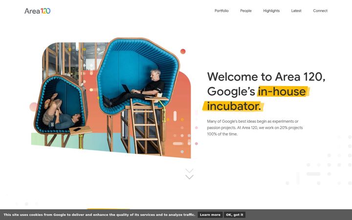 Screenshot di area120.com