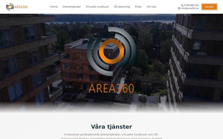 Skärmbild av area360.se