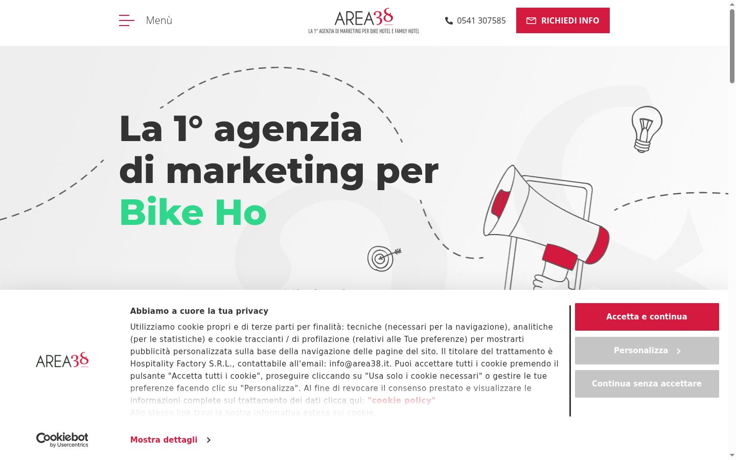 Sutikimo reklamjuostės, rodytos prieš bet kokią sąveiką, ekrano kopija