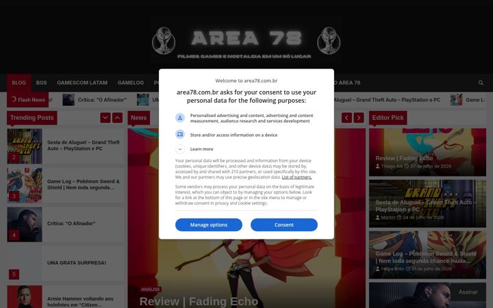 Screenshot of area78.com.br