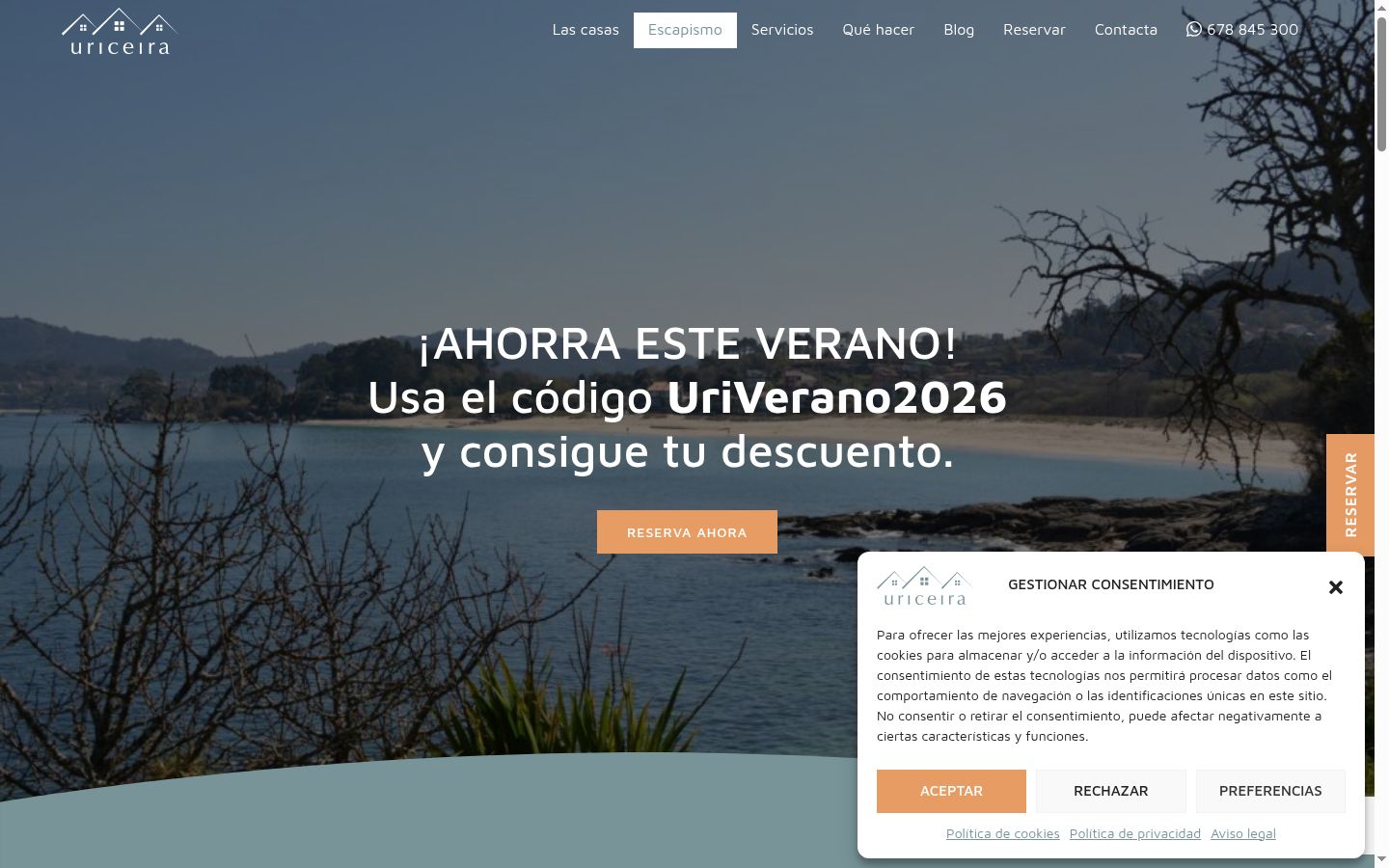 Screenshot of the consent banner shown before any interaction