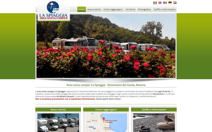 Screenshot ta' areacamperlaspiaggia.it