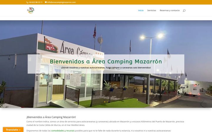 Screenshot ta' areacampingmazarron.com