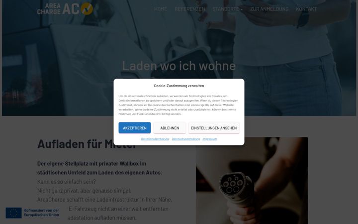 Ekrano kopija areacharge.com