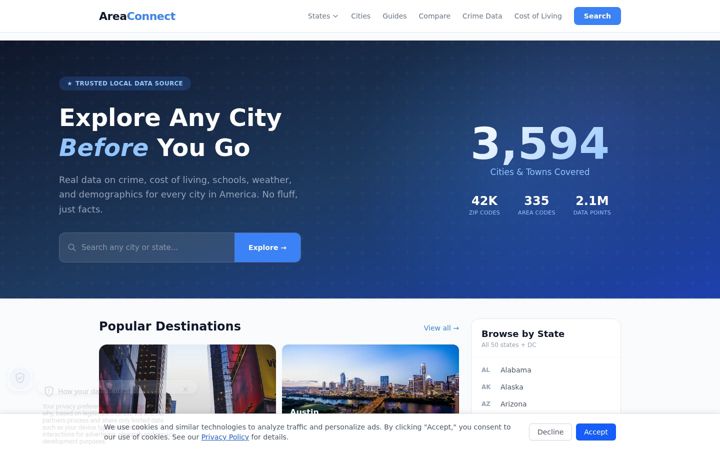 Screenshot of areaconnect.com