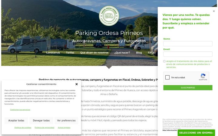 Screenshot ta' areadeautocaravanasordesapirineos.com
