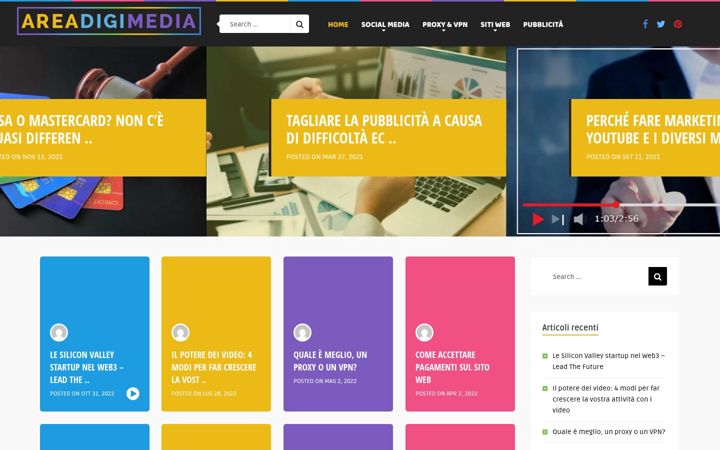 Snimka zaslona za areadigimedia.it