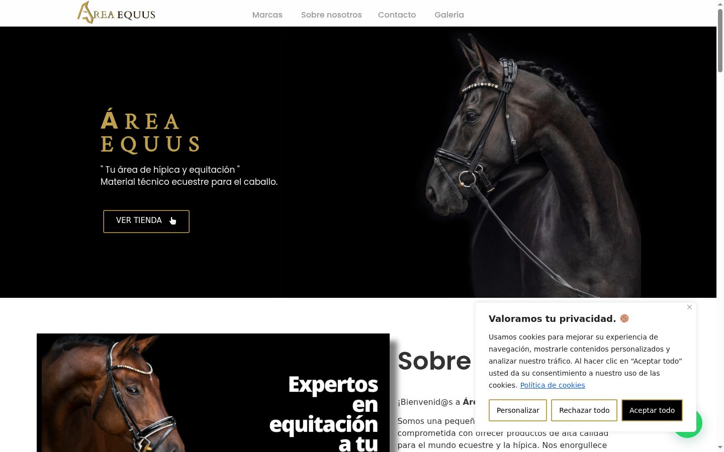 Captura de ecrã do banner de consentimento apresentado antes de qualquer interação