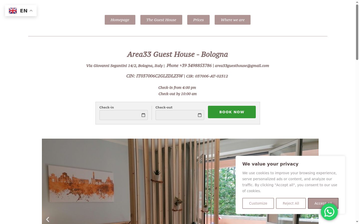 Screenshot of the consent banner shown before any interaction