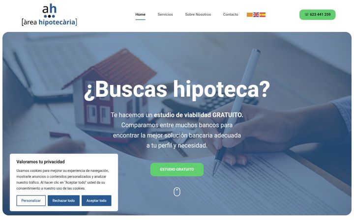 Screenshot ta' areahipotecaria.com