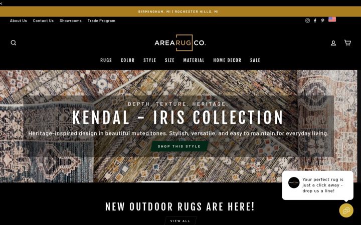 Screenshot of arearugco.com