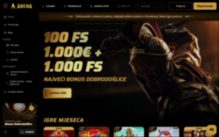 Screenshot of arenacasino.hr