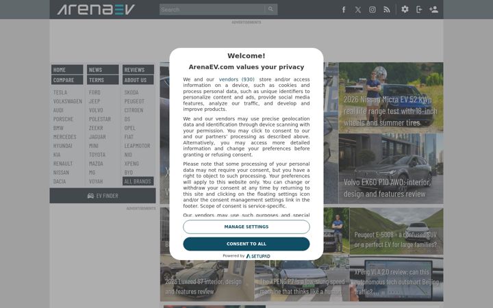 Screenshot of arenaev.com