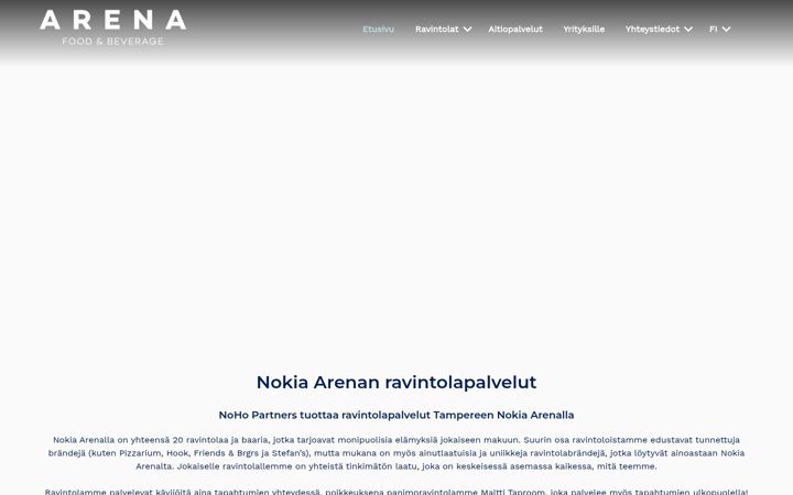 Skjermbilde av arenafoodandbeverage.fi