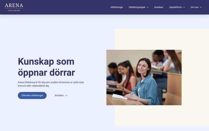 Screenshot di arenautbildning.se