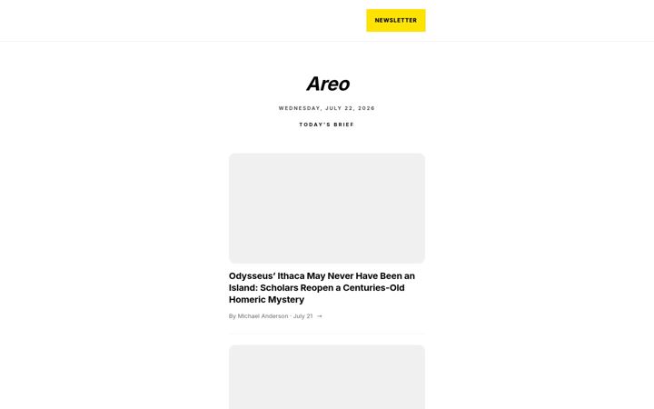 Screenshot of areomagazine.com