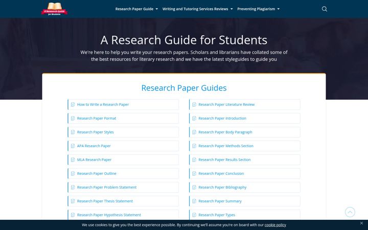 Screenshot of aresearchguide.com