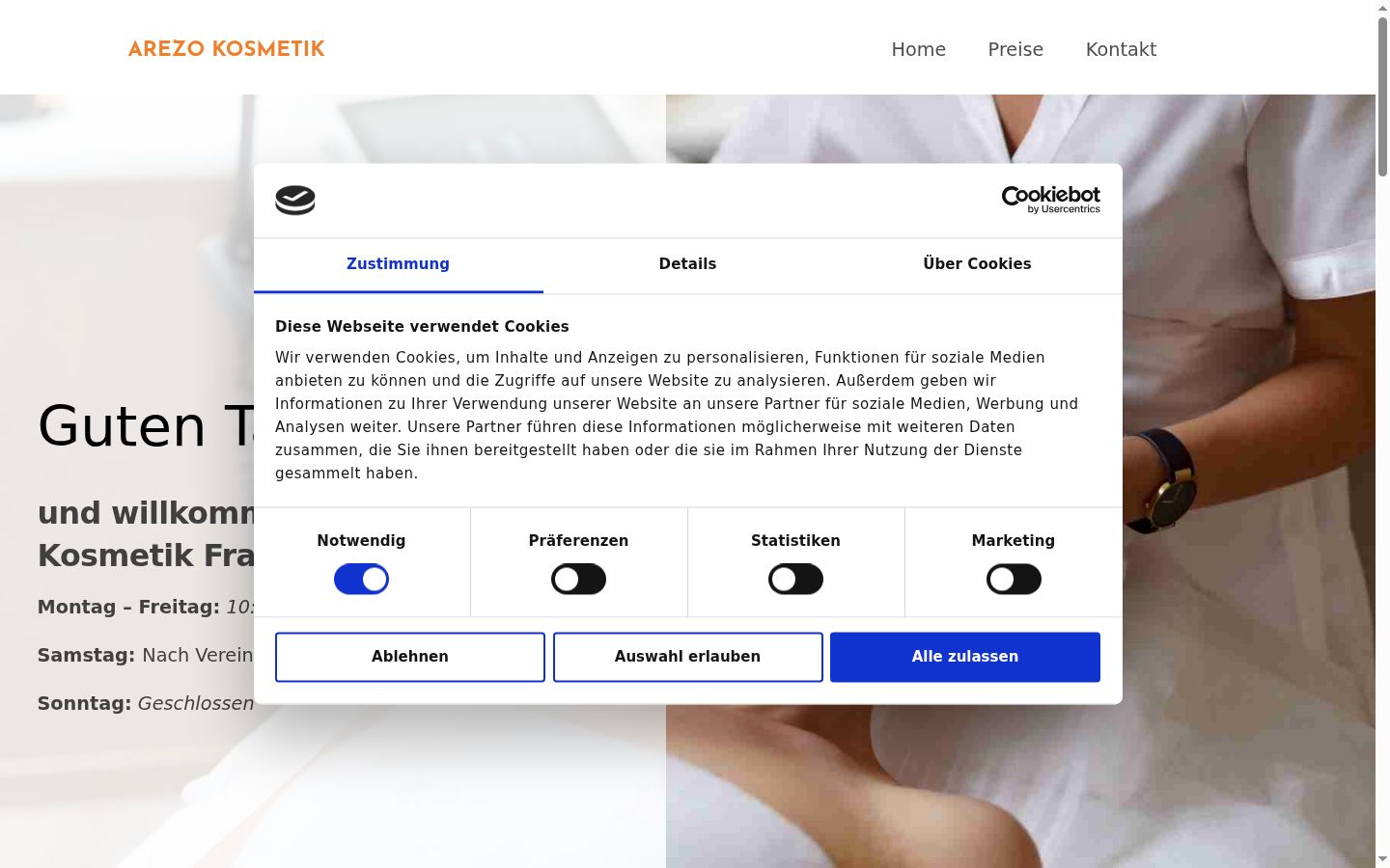 Captură de ecran a bannerului de consimțământ afișat înainte de orice interacțiune