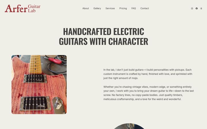Screenshot of arferguitarlab.com