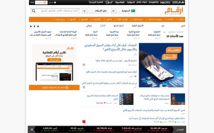 Screenshot von argaam.com