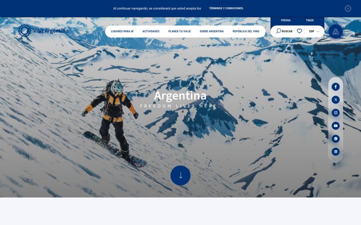 Screenshot di argentina.travel