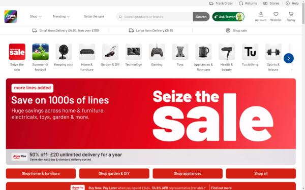 Screenshot of argos.co.uk