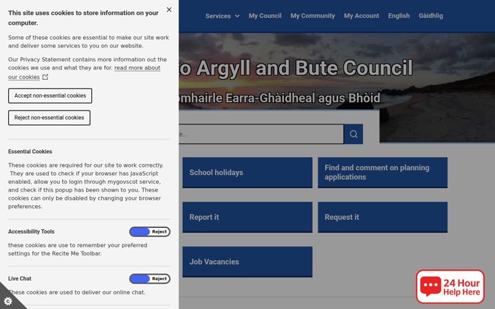 Screenshot of argyll-bute.gov.uk