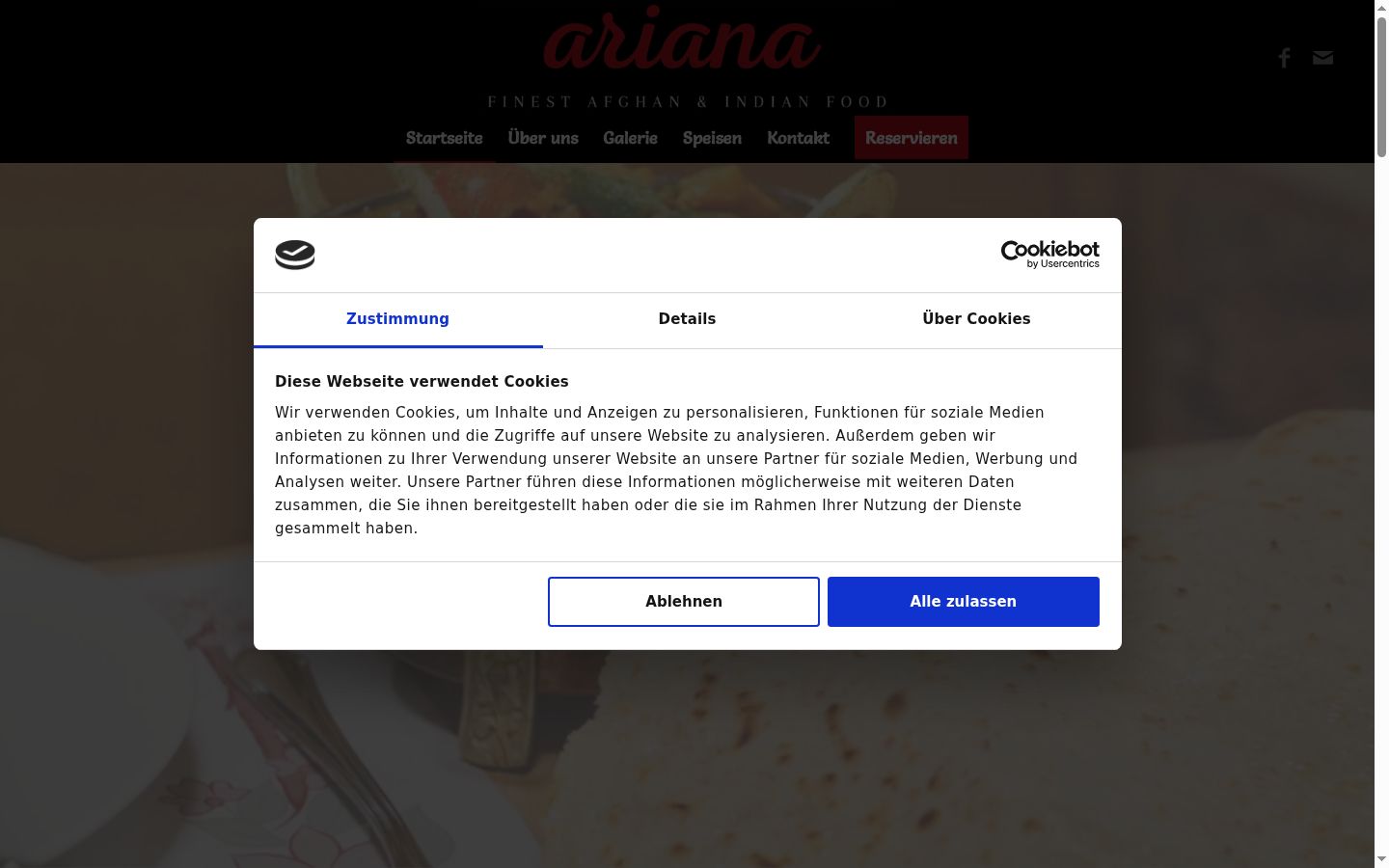 Screenshot of the consent banner shown before any interaction