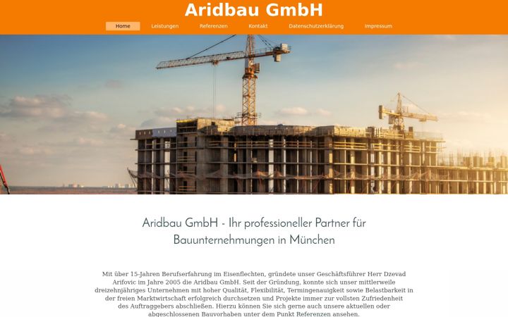 Екранна снимка на aridbau.de