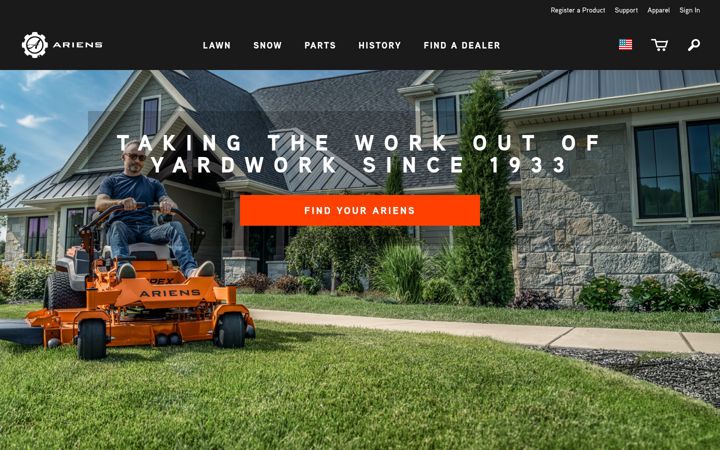 Screenshot of ariens.com