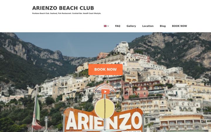 Screenshot of arienzobeachclub.com