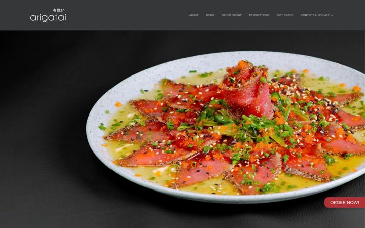 Skærmbillede af arigataisushi.com