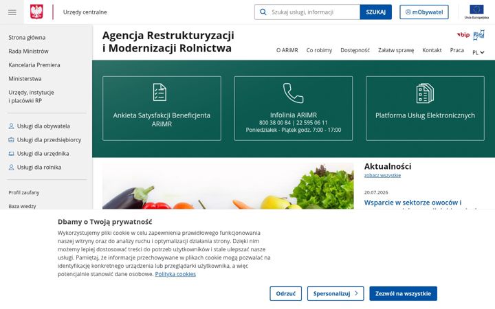 Screenshot of arimr.gov.pl