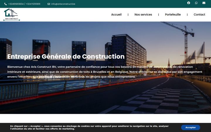 Screenshot of arisconstruct.be