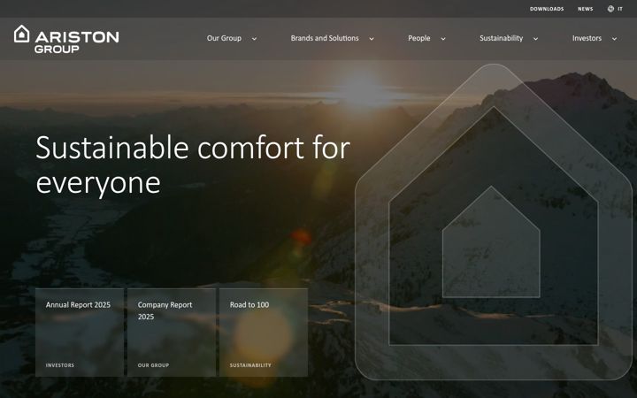 Screenshot of aristongroup.com