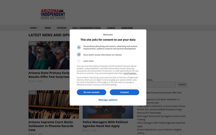 Screenshot του arizonadailyindependent.com