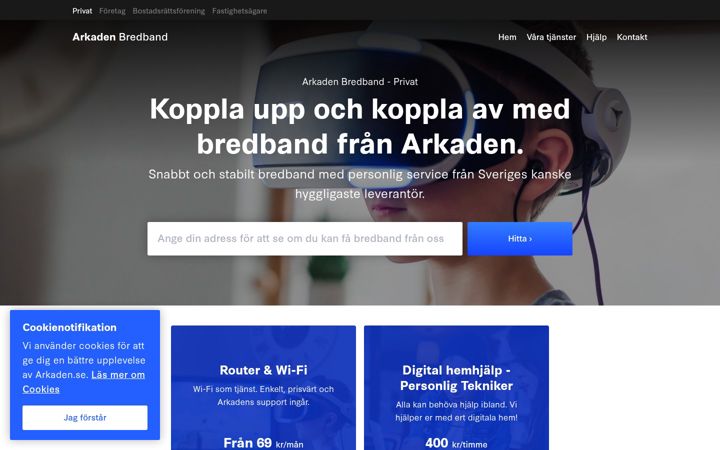 Screenshot of arkaden.se