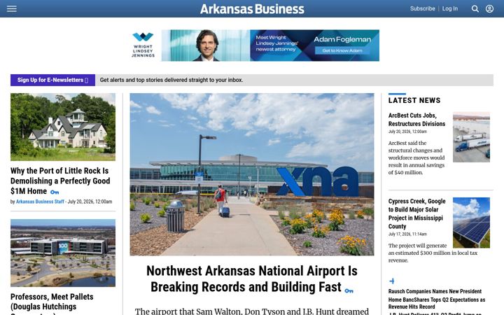 Screenshot of arkansasbusiness.com