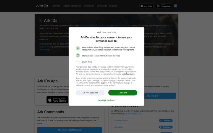 Screenshot of arkids.net